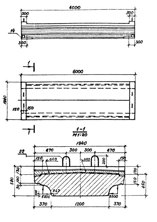 Балка ребристая БПД60-М1 АIII Серия 3.501.1-146